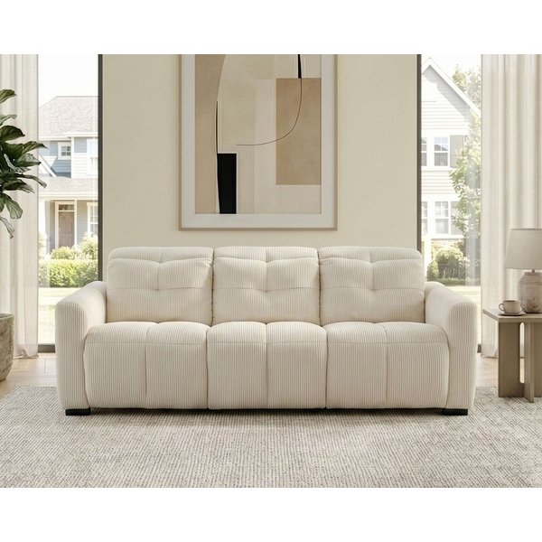 OTTO home 3-Sitzer CAARLA Cord, Sofa, 224 cm, man. oder elektr. Relaxfunktion (USB-A/C), mit USB-A und USB-C bei elektrischer Ausführung, Kopfteilverstellung