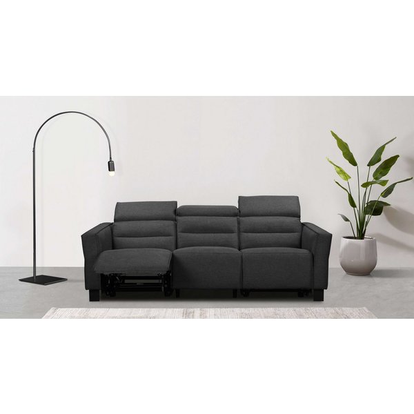 OTTO home 3-Sitzer Carpari Webstoff, 224 cm, man./elektr. Relaxfunktion, (USB A/C), sowie Kopfteilverstellung