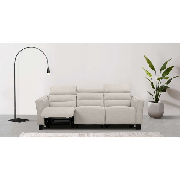 OTTO home 3-Sitzer Carpari Webstoff, 224 cm, man./elektr. Relaxfunktion, (USB A/C), sowie Kopfteilverstellung