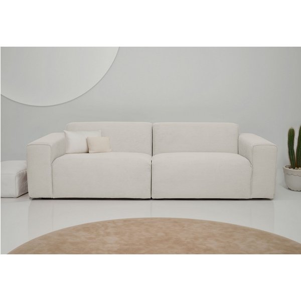 OTTO home 3-Sitzer Koa, 228 cm, Modulsofa in Cord, Chenille, Struktur, Webstoff, Designsofa, weicher Lounge-Sitzkomfort, Welleunterfederung, bodentief