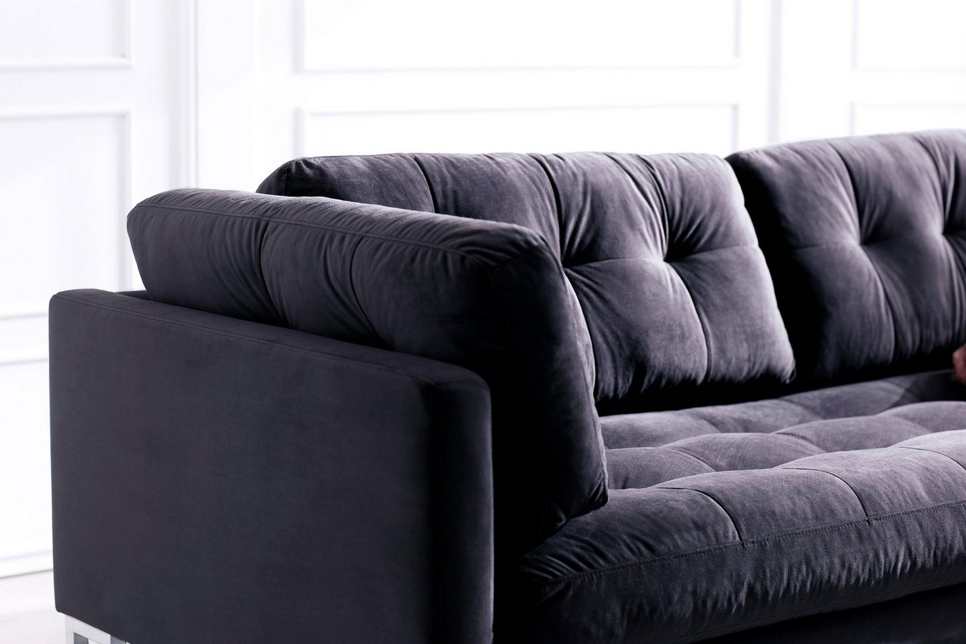 OTTO home 3-Sitzer Landau, in Cord-Stoff mit Metallfuß – Bild 3 von 5