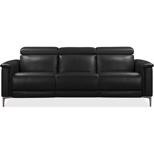 OTTO home 3-Sitzer LUND,Lederoptik, 222 cm, man. o. elektr. Relaxfunktion in 2 Sitzen, (links/rechts), USB-A bei elektrischer Ausführung, Kopfteilverstellung