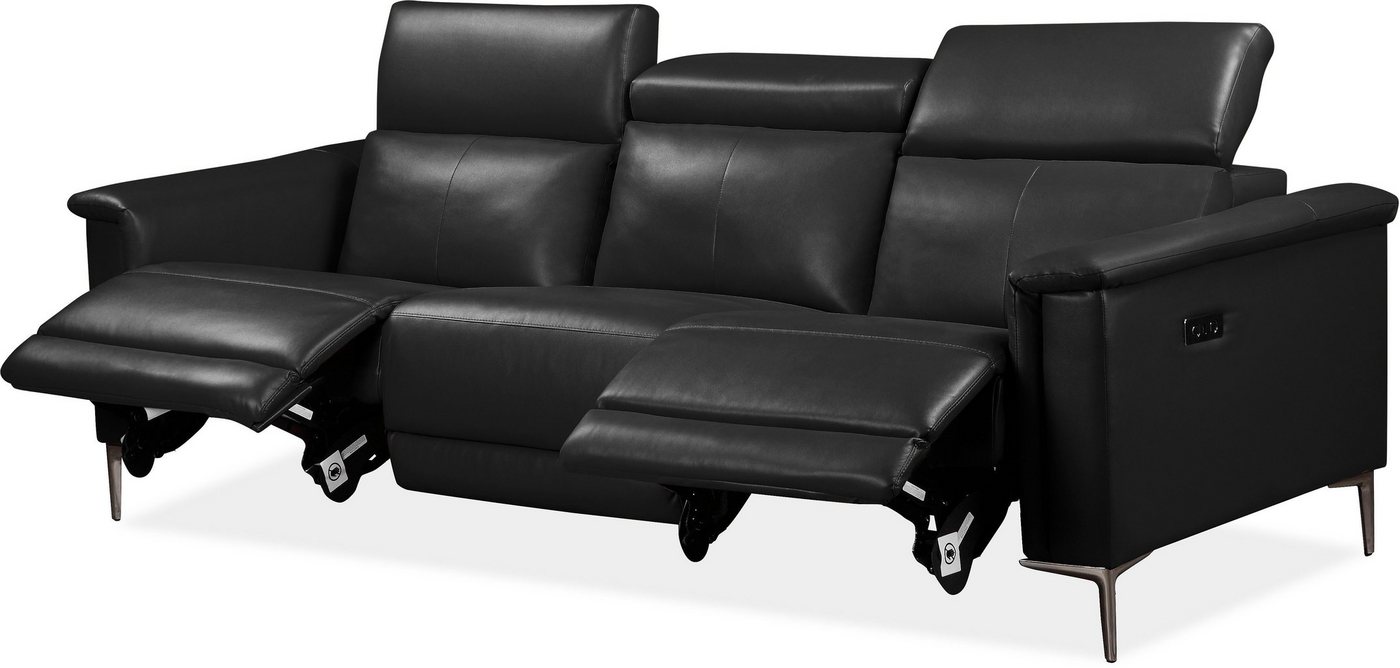 OTTO home 3-Sitzer LUND,Lederoptik, 222 cm, man. o. elektr. Relaxfunktion in 2 Sitzen, (links/rechts), USB-A bei elektrischer Ausführung, Kopfteilverstellung – Bild 5 von 5