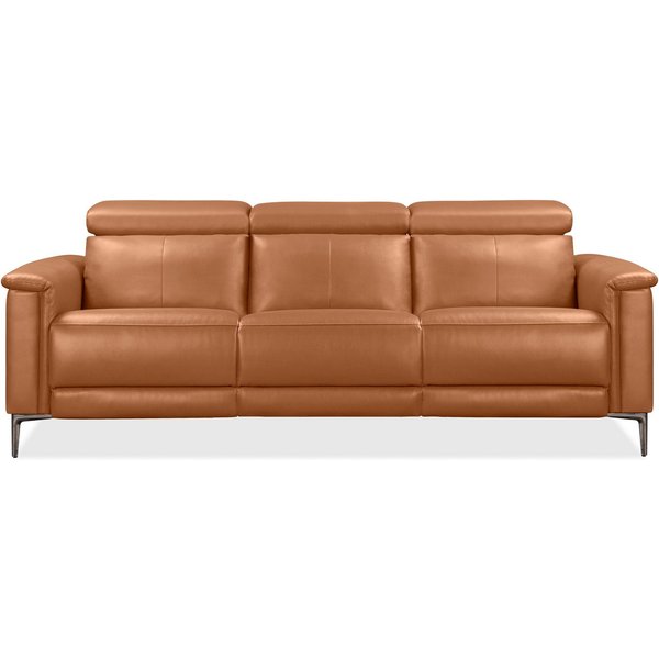 OTTO home 3-Sitzer LUND,Naturleder, 222 cm, man. o. elektr. Relaxfunktion in 2 Sitzen, (links/rechts), USB-A bei elektrischer Ausführung, Kopfteilverstellung