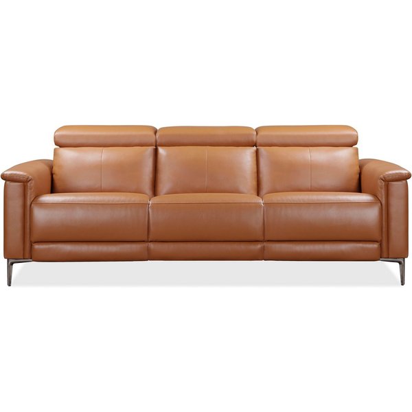OTTO home 3-Sitzer LUND,Lederoptik, 222 cm, man. o. elektr. Relaxfunktion in 2 Sitzen, (links/rechts), USB-A bei elektrischer Ausführung, Kopfteilverstellung