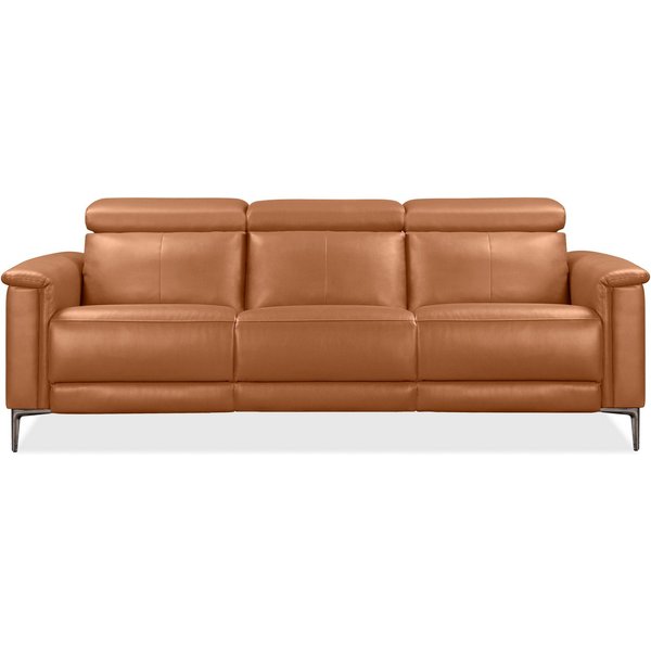 OTTO home 3-Sitzer LUND,Naturleder, 222 cm, man. o. elektr. Relaxfunktion in 2 Sitzen, (links/rechts), USB-A bei elektrischer Ausführung, Kopfteilverstellung