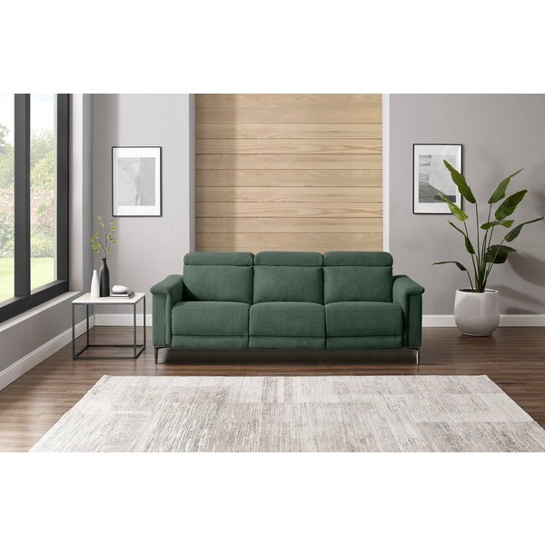 OTTO home 3-Sitzer LUND,Struktur-Bezug, 222 cm, man. o. elektr. Relaxfunktion in 2 Sitzen, (links/rechts), USB-A bei elektrischer Ausführung, Kopfteilverstellun