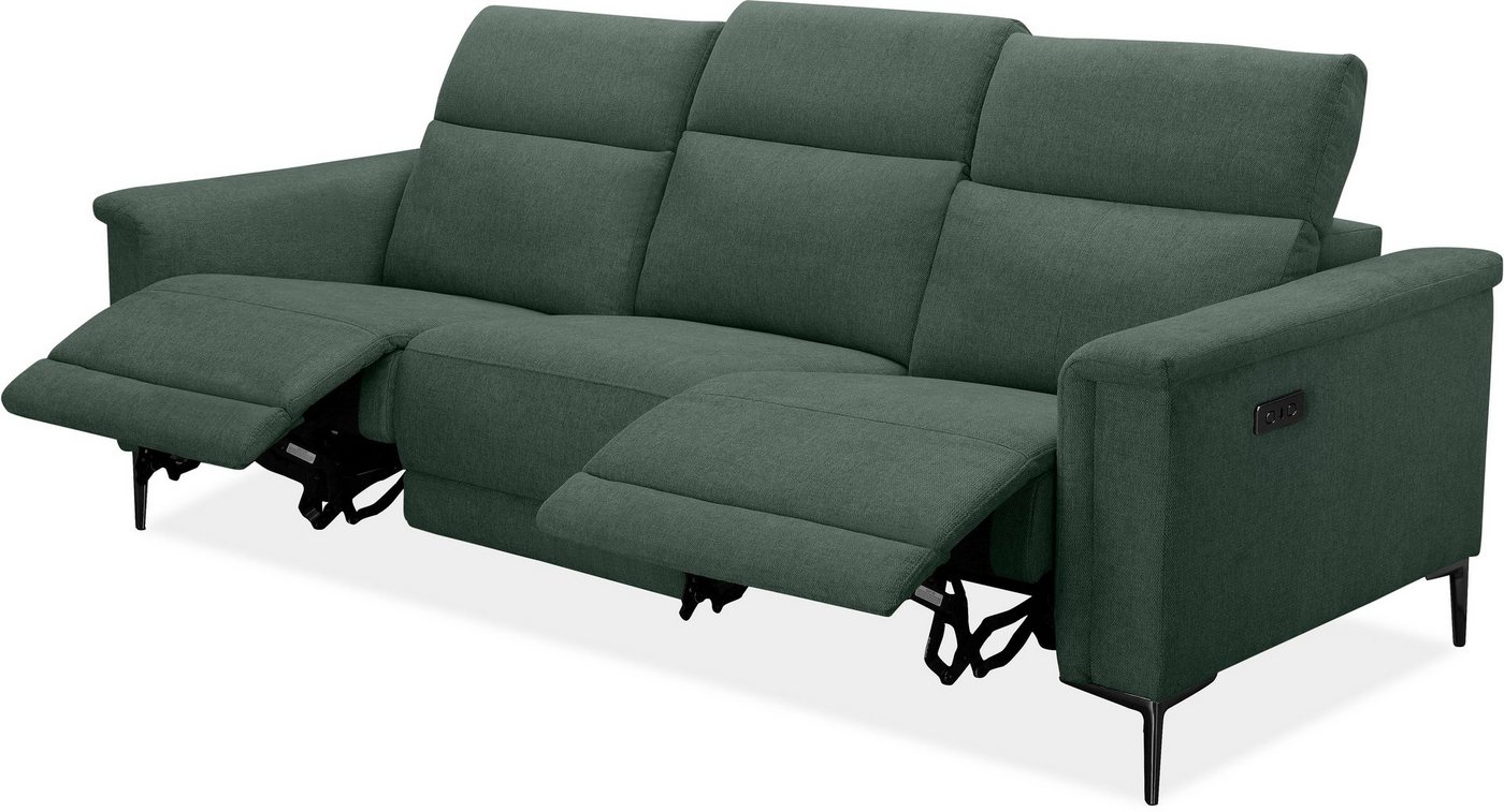 OTTO home 3-Sitzer LUND,Struktur-Bezug, 222 cm, man. o. elektr. Relaxfunktion in 2 Sitzen, (links/rechts), USB-A bei elektrischer Ausführung, Kopfteilverstellun – Bild 5 von 5