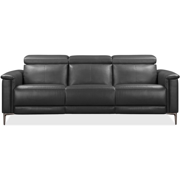 OTTO home 3-Sitzer LUND,Lederoptik, 222 cm, man. o. elektr. Relaxfunktion in 2 Sitzen, (links/rechts), USB-A bei elektrischer Ausführung, Kopfteilverstellung