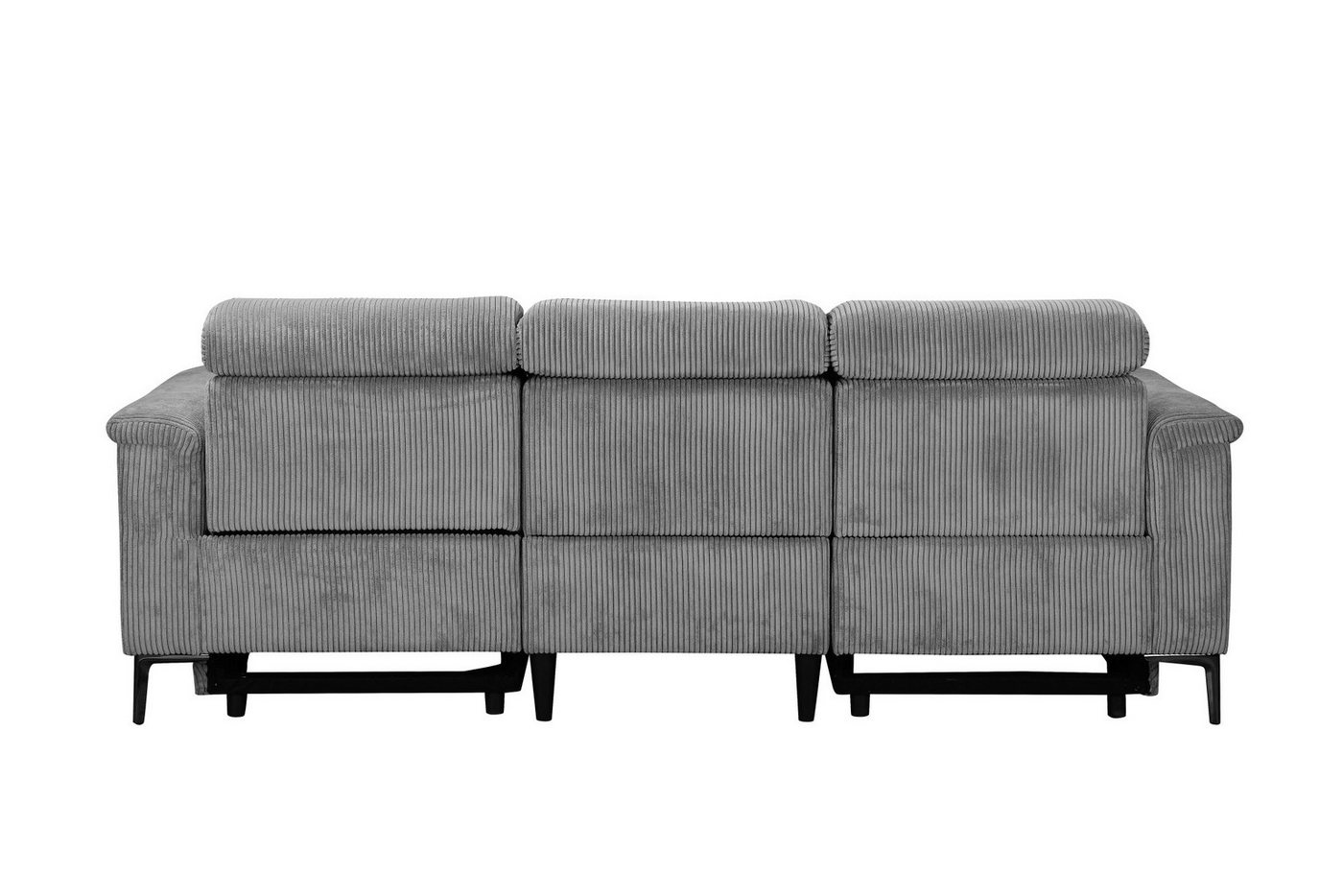 OTTO home 3-Sitzer LUND Cord, B. 222cm, manuelle/elektrische Relaxfunktion in 2 Sitzen, (links/rechts), USB-A bei elektrischer Ausführung, Kopfteilverstellung – Bild 5 von 5