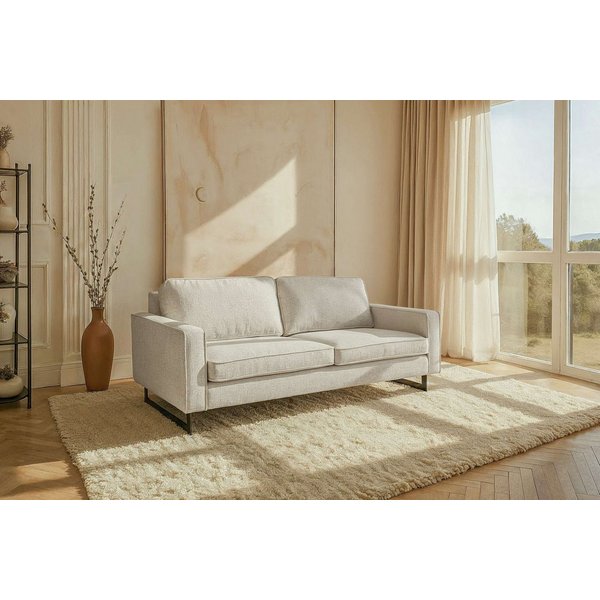 OTTO home 3-Sitzer Maxi-Ausführung Pinto, 236 cm, Cord, Chenille, Lederoptik, mit Keder, schwarze Metallfüße, Wellenunterfederung
