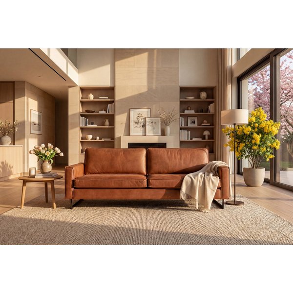 OTTO home 3-Sitzer Maxi-Ausführung Pinto, 236 cm, Cord, Chenille, Lederoptik, mit Keder, schwarze Metallfüße, Wellenunterfederung