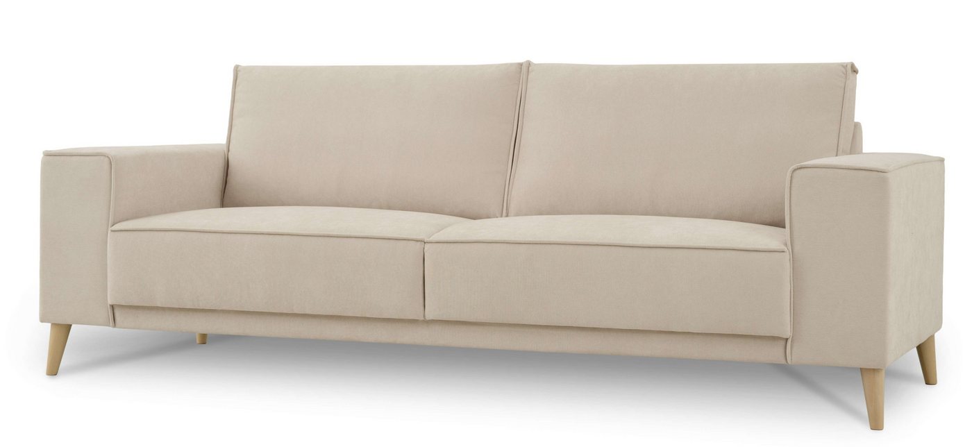 OTTO home 3-Sitzer Oland Skandi, weicher Chenille-Stoff, 224 cm, Wellenunterfederung, Skandi-Design, Massivholzfüße – Bild 5 von 5