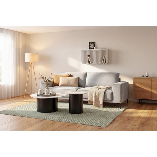 OTTO home 3-Sitzer OLAND Struktur fein, Sofa, B: 224 cm, Skandi-Design