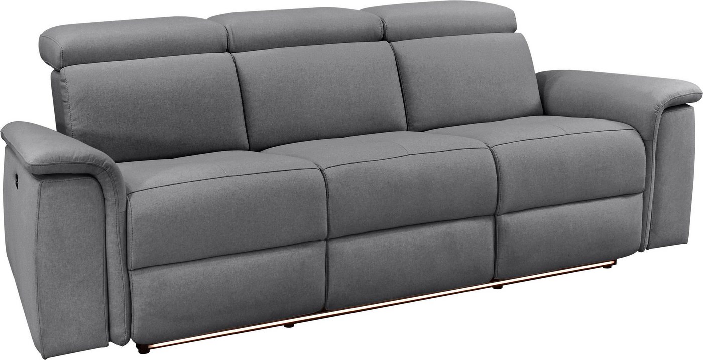 OTTO home 3-Sitzer Pareli 229cm, manuelle u. elektr. Relaxfunktion in 2 Sitzen, USB, KT-Verstellung, LED Beleuchtung, in Echtleder, Kunstleder, Web – Bild 3 von 5