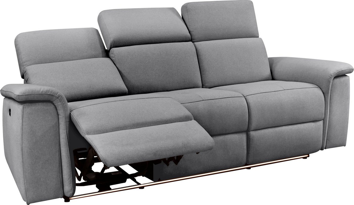 OTTO home 3-Sitzer Pareli 229cm, manuelle u. elektr. Relaxfunktion in 2 Sitzen, USB, KT-Verstellung, LED Beleuchtung, in Echtleder, Kunstleder, Web – Bild 5 von 5