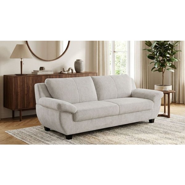 OTTO home 3-Sitzer Sillkeborg 207 cm, formschönes Sofa mit dunklen Füßen, aus pflegeleichtem, weichem Luxus-Microfaser