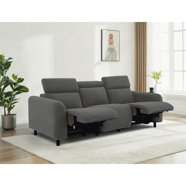 OTTO home 3-Sitzer SKAANE Cord-Sofa, 229 cm, manuelle u. elektrische Relaxfunktion, Relax-Funktion in 2 Sitzen, Kopfteilverstellung, Federkernpolsterung