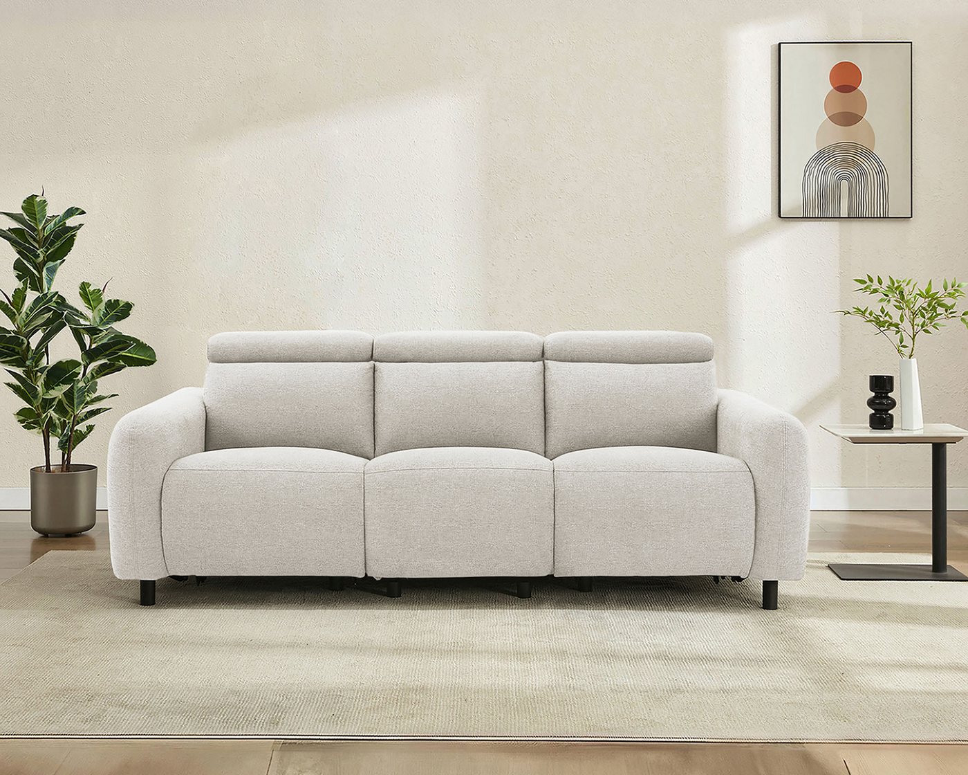 OTTO home 3-Sitzer SKAANE Struktur-Sofa, 229 cm, manuelle-u. elektrische Relaxfunktion, 229cm, Kopfteilverstllg. und man. o. elektr. Relaxfunktion in 2 Sitzen – Bild 5 von 5