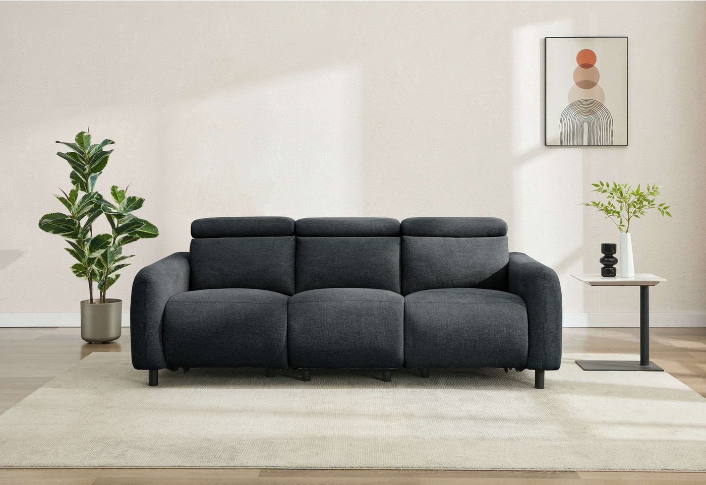 OTTO home 3-Sitzer SKAANE Struktur-Sofa, 229 cm, manuelle-u. elektrische Relaxfunktion, Relax-Funktion in 2 Sitzen, Kopfteilverstellung, Federkernpolsterung – Bild 5 von 5