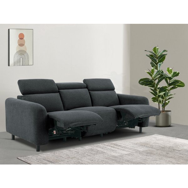 OTTO home 3-Sitzer SKAANE Struktur-Sofa, 229 cm, manuelle-u. elektrische Relaxfunktion, Relax-Funktion in 2 Sitzen, Kopfteilverstellung, Federkernpolsterung