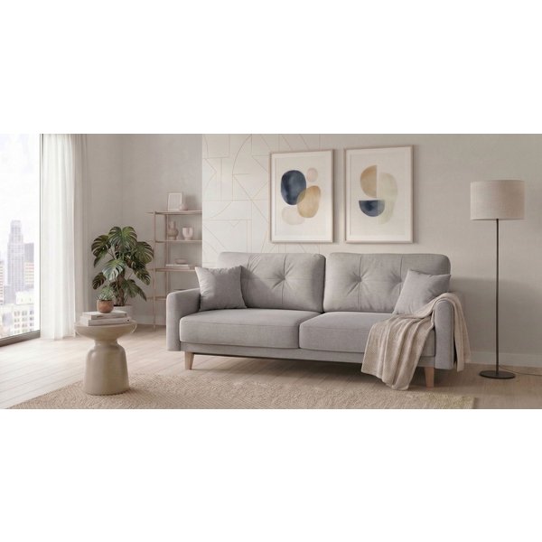 OTTO home 3-Sitzer TRIPLO optionale Schlafsofa mit Bettkasten, Maße B/T/H: 215/100/89 cm, Wahlweise Bettfunktion - Liegefläche 145x191 cm, Rücken-, Zierkissen