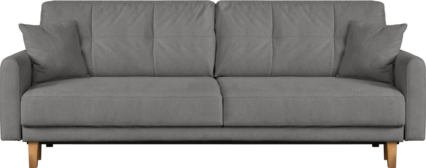 OTTO home 3-Sitzer TRIPLO optionale Schlafsofa mit Bettkasten, Maße B/T/H: 215/100/89 cm, Wahlweise Bettfunktion - Liegefläche 145x191 cm, Rücken-, Zierkissen – Bild 2 von 5