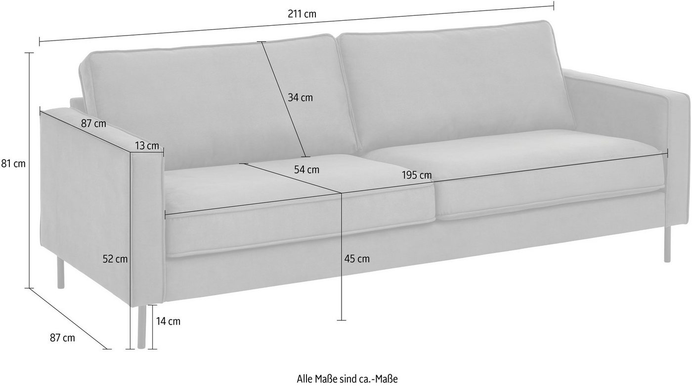 OTTO home 3-Sitzer Weston, im skandinavischem Stil, mit Wellenunterfederung – Bild 4 von 5