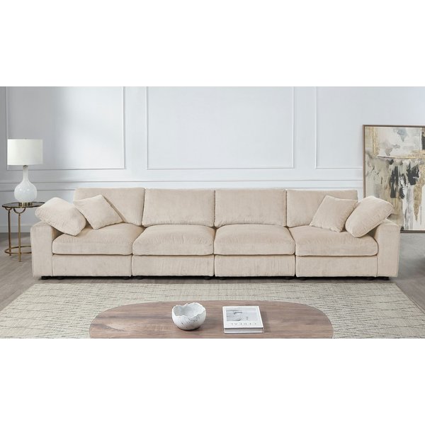OTTO home 4-Sitzer Berny, individuell stellbar, modular-Sofa, Set 4 Teile, inklusive 2 großen & 2 kleinen Zierkissen im flauschigen Cord