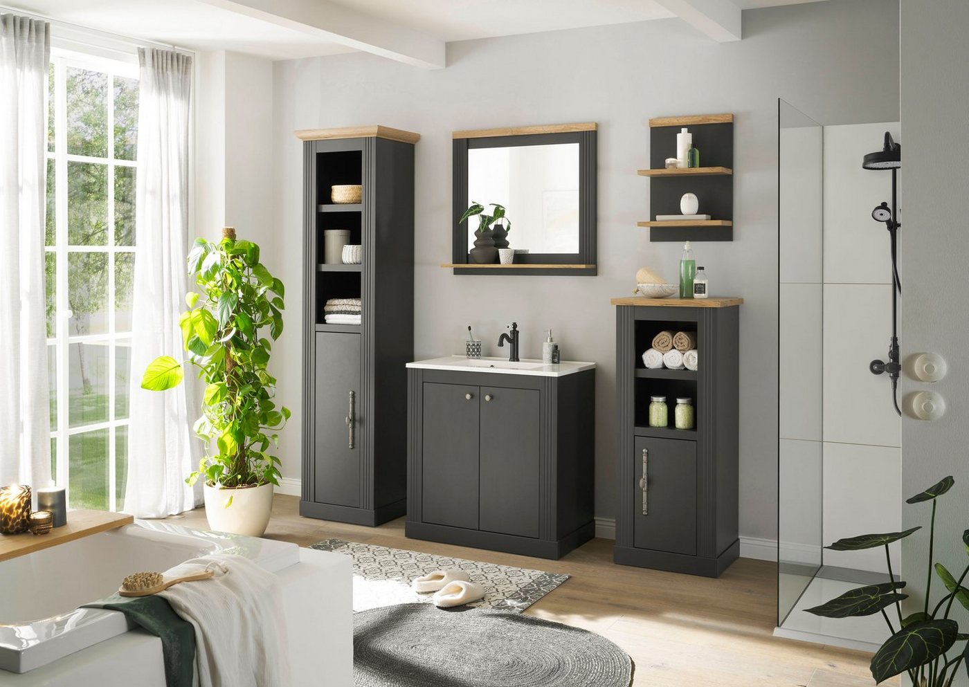 OTTO home Ablageregal WESTMINSTER, Wandregal im Landhausstil, in 2 Farben verfügbar, mit zwei Ablageböden – Bild 4 von 5