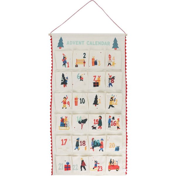 OTTO home Adventskalender mit Gratis Geschenksäckchen(ca.18x13cm), ca.50x100cm, ideal für Türen oder als Wandbehang