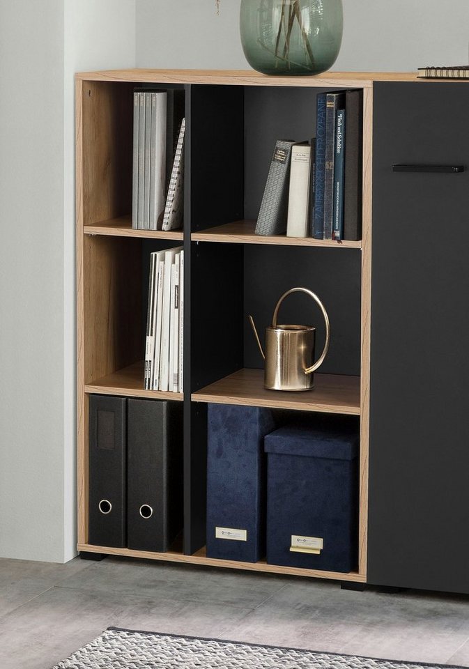 OTTO home Aktenregal Moid, Bücherregal, Maße 64,5x40x106 cm, 6 Fächer für viel Stauraum – Bild 2 von 5