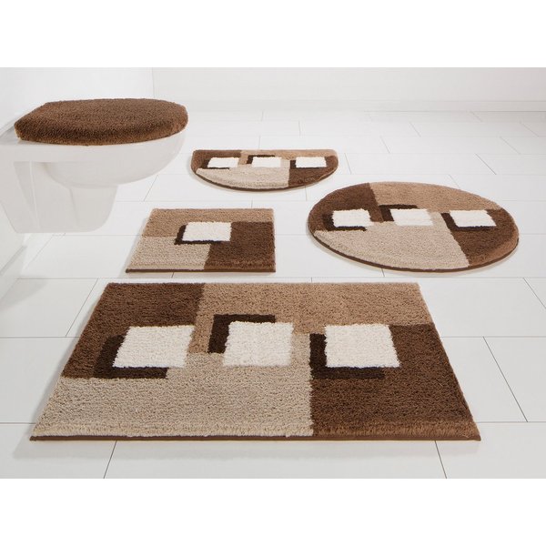 OTTO home Badematte Ada, Badvorleger, Badezimmer Teppich, Höhe 21 mm, rutschhemmend beschichtet, schnell trocknend, strapazierfähig, fußbodenheizungsgeeignet, P
