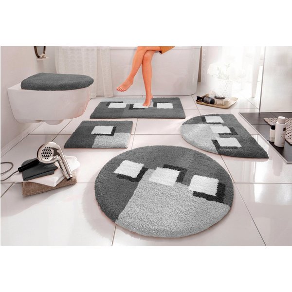 OTTO home Badematte Ada, Badvorleger, Badezimmer Teppich, Höhe 21 mm, rutschhemmend beschichtet, schnell trocknend, strapazierfähig, fußbodenheizungsgeeignet, P