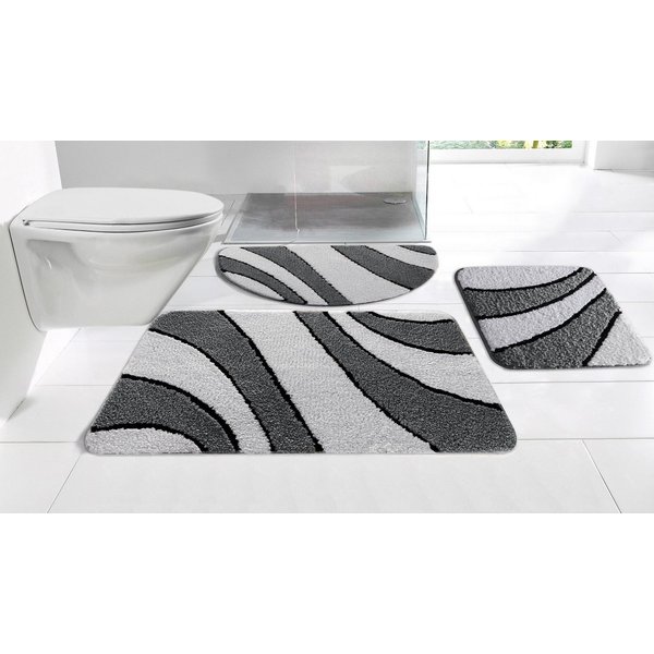 OTTO home Badematte Anna, Badvorleger, Badezimmer Teppich, Höhe 16 mm, rutschhemmend beschichtet, schnell trocknend, fußbodenheizungsgeeignet, Polyester, rechte