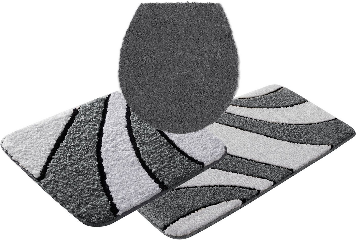 OTTO home Badematte Anna, Badvorleger, Badezimmer Teppich, Höhe 16 mm, rutschhemmend beschichtet, schnell trocknend, fußbodenheizungsgeeignet, Polyester, rechte – Bild 2 von 5
