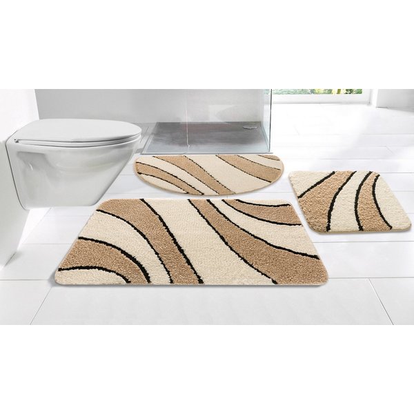 OTTO home Badematte Anna, Badvorleger, Badezimmer Teppich, Höhe 16 mm, rutschhemmend beschichtet, schnell trocknend, fußbodenheizungsgeeignet, Polyester, rechte