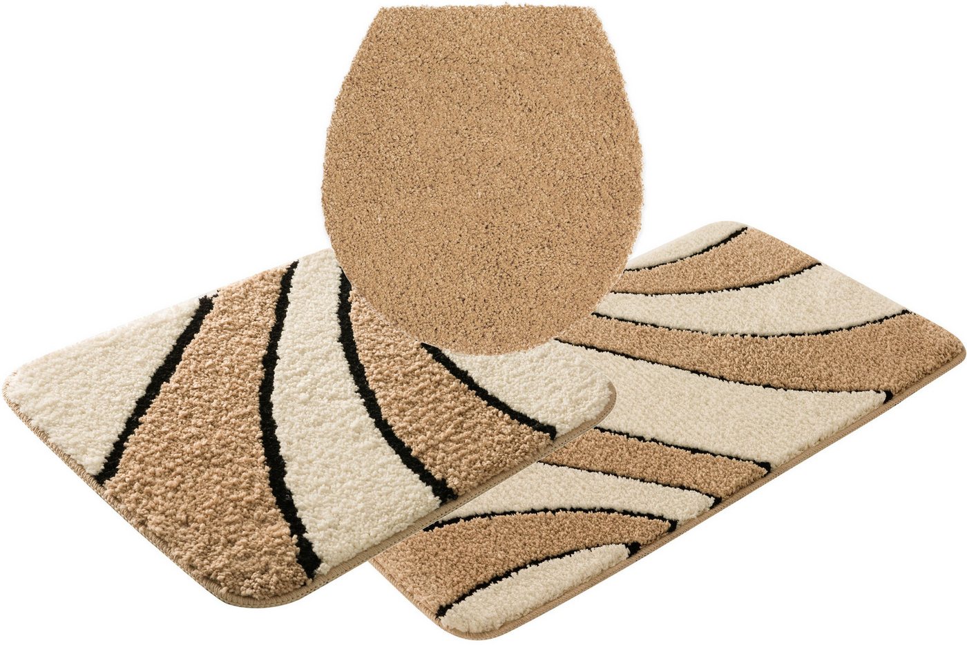OTTO home Badematte Anna, Badvorleger, Badezimmer Teppich, Höhe 16 mm, rutschhemmend beschichtet, schnell trocknend, fußbodenheizungsgeeignet, Polyester, rechte – Bild 2 von 5