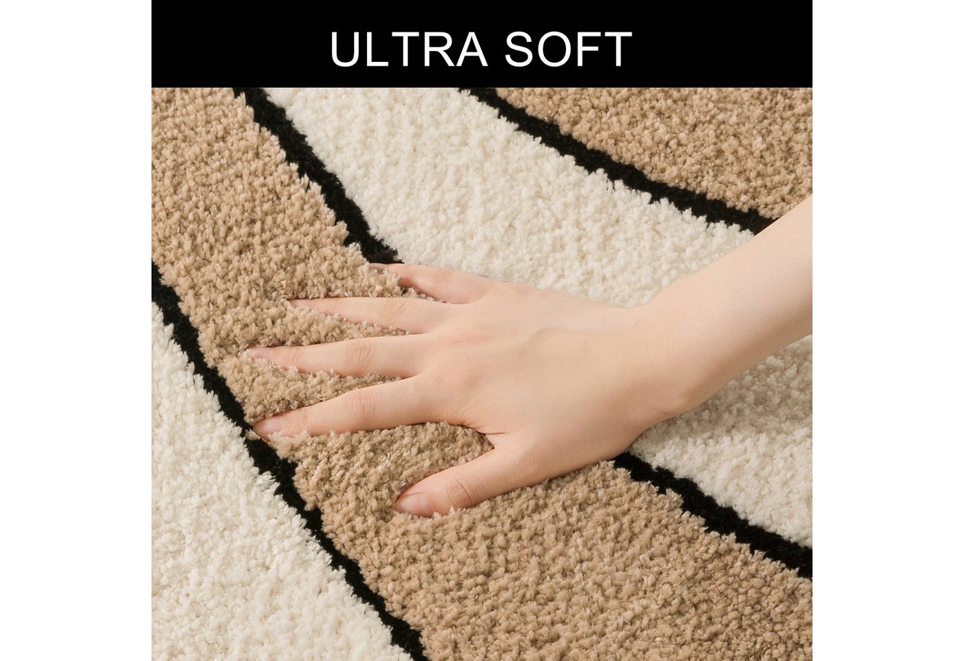 OTTO home Badematte Anna, Badvorleger, Badezimmer Teppich, Höhe 16 mm, rutschhemmend beschichtet, schnell trocknend, fußbodenheizungsgeeignet, Polyester, rechte – Bild 4 von 5