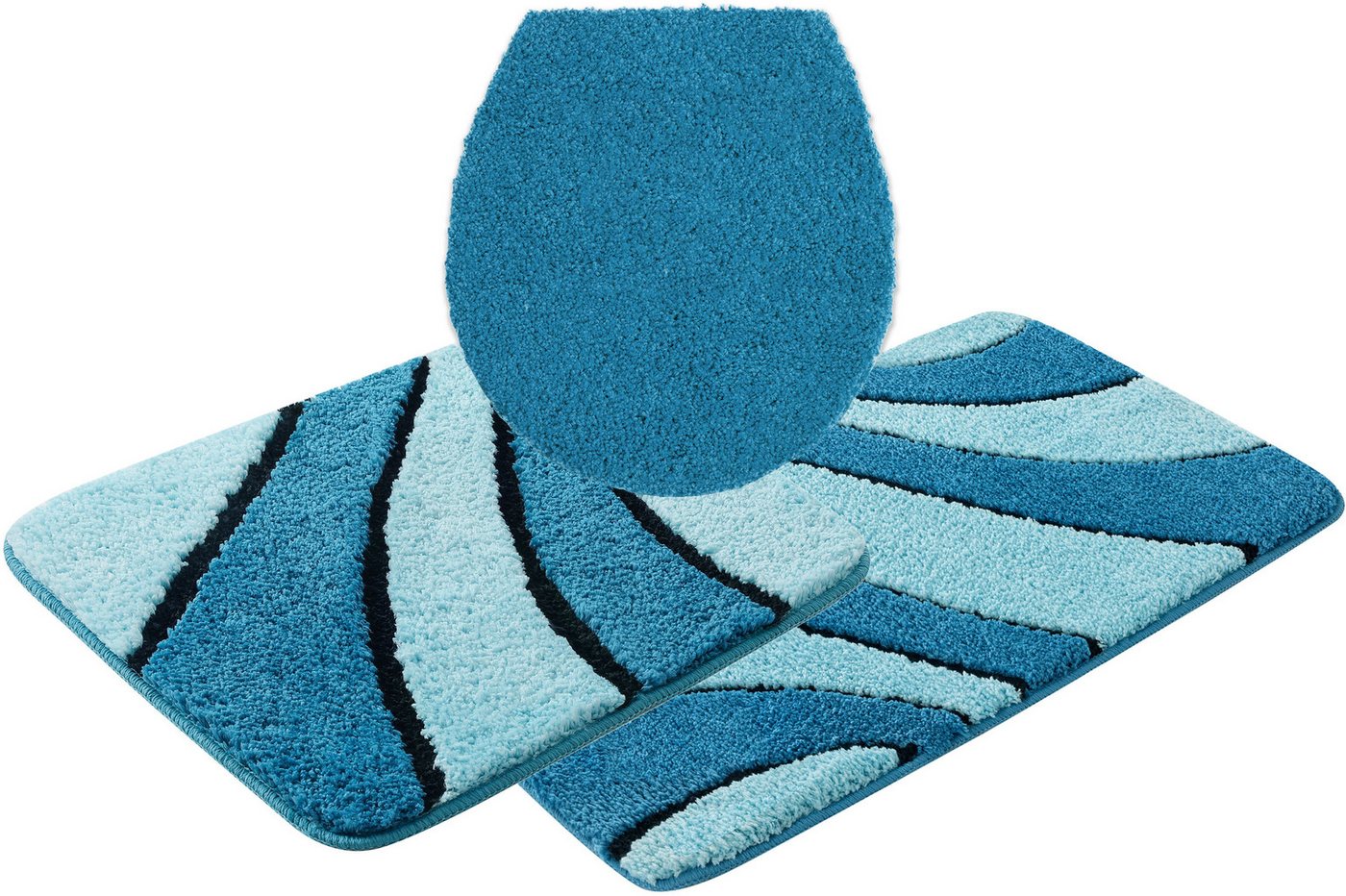 OTTO home Badematte Anna, Badvorleger, Badezimmer Teppich, Höhe 16 mm, rutschhemmend beschichtet, schnell trocknend, fußbodenheizungsgeeignet, Polyester, rechte – Bild 2 von 5