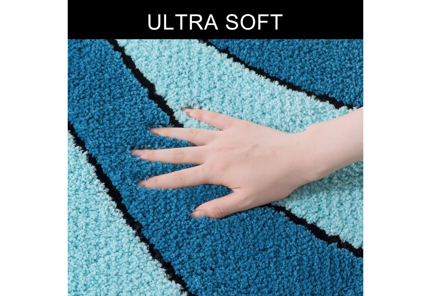OTTO home Badematte Anna, Badvorleger, Badezimmer Teppich, Höhe 16 mm, rutschhemmend beschichtet, schnell trocknend, fußbodenheizungsgeeignet, Polyester, rechte – Bild 4 von 5