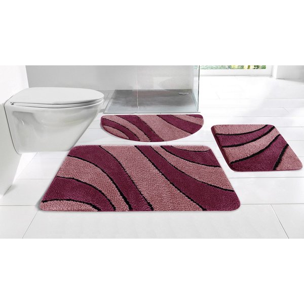OTTO home Badematte Anna, Badvorleger, Badezimmer Teppich, Höhe 16 mm, rutschhemmend beschichtet, schnell trocknend, fußbodenheizungsgeeignet, Polyester, rechte