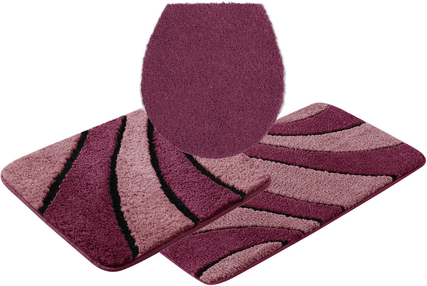 OTTO home Badematte Anna, Badvorleger, Badezimmer Teppich, Höhe 16 mm, rutschhemmend beschichtet, schnell trocknend, fußbodenheizungsgeeignet, Polyester, rechte – Bild 2 von 5
