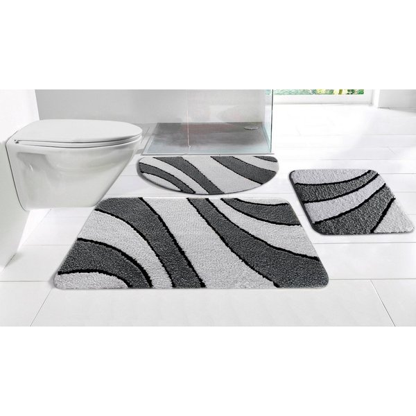 OTTO home Badematte Anna, Badvorleger, Badezimmer Teppich, Höhe 16 mm, rutschhemmend beschichtet, schnell trocknend, fußbodenheizungsgeeignet, Polyester, rechte