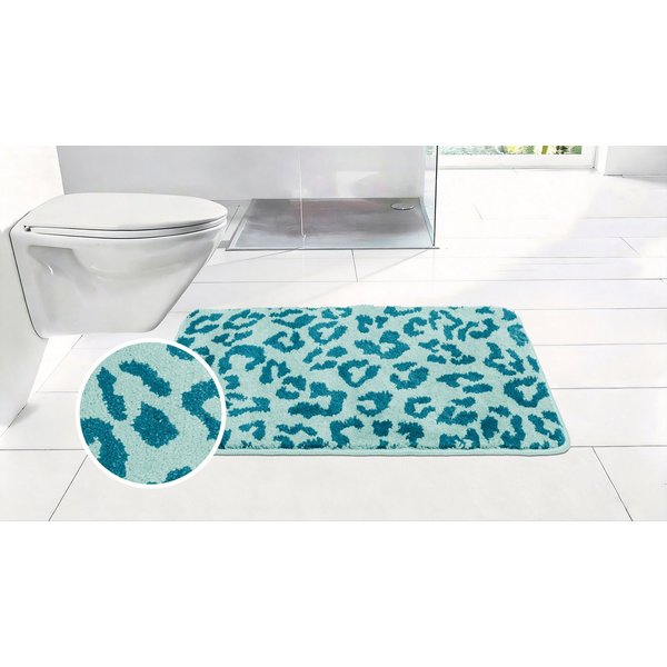 OTTO home Badematte Anna Leo, Badvorleger, Badezimmer Teppich, Duschvorleger, Höhe 15 mm, rutschhemmend beschichtet, schnell trocknend, fußbodenheizungsgeeignet