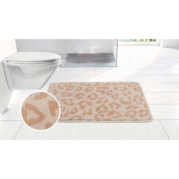 OTTO home Badematte Anna Leo, Badvorleger, Badezimmer Teppich, Duschvorleger, Höhe 15 mm, rutschhemmend beschichtet, schnell trocknend, fußbodenheizungsgeeignet