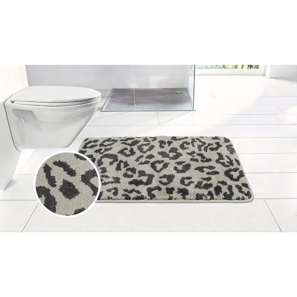 OTTO home Badematte Anna Leo, Badvorleger, Badezimmer Teppich, Duschvorleger, Höhe 15 mm, rutschhemmend beschichtet, schnell trocknend, fußbodenheizungsgeeignet