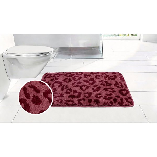 OTTO home Badematte Anna Leo, Badvorleger, Badezimmer Teppich, Duschvorleger, Höhe 15 mm, rutschhemmend beschichtet, schnell trocknend, fußbodenheizungsgeeignet
