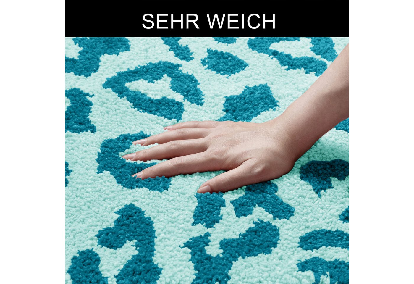 OTTO home Badematte Anna Leo, Badvorleger, Badezimmer Teppich, Duschvorleger, Höhe 15 mm, rutschhemmend beschichtet, schnell trocknend, fußbodenheizungsgeeignet – Bild 4 von 5