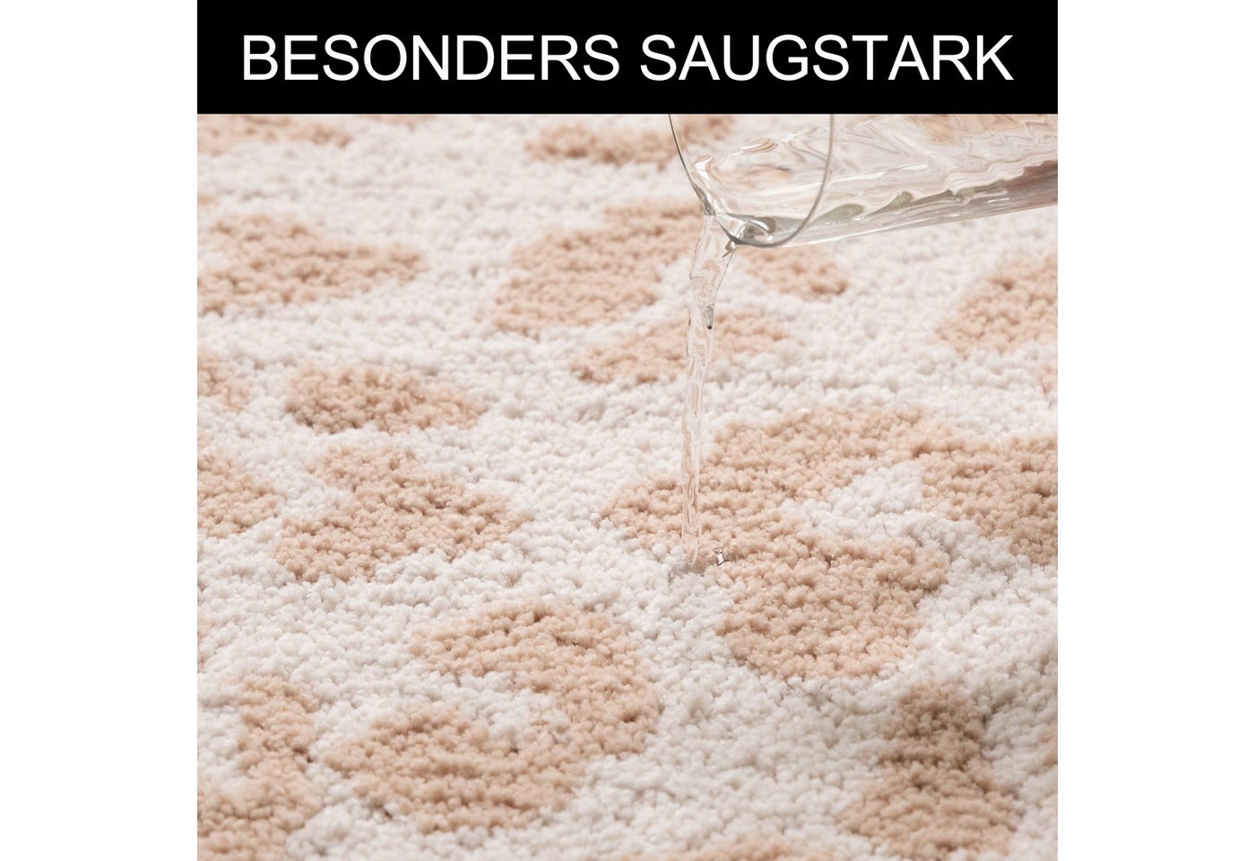 OTTO home Badematte Anna Leo, Badvorleger, Badezimmer Teppich, Duschvorleger, Höhe 15 mm, rutschhemmend beschichtet, schnell trocknend, fußbodenheizungsgeeignet – Bild 3 von 5